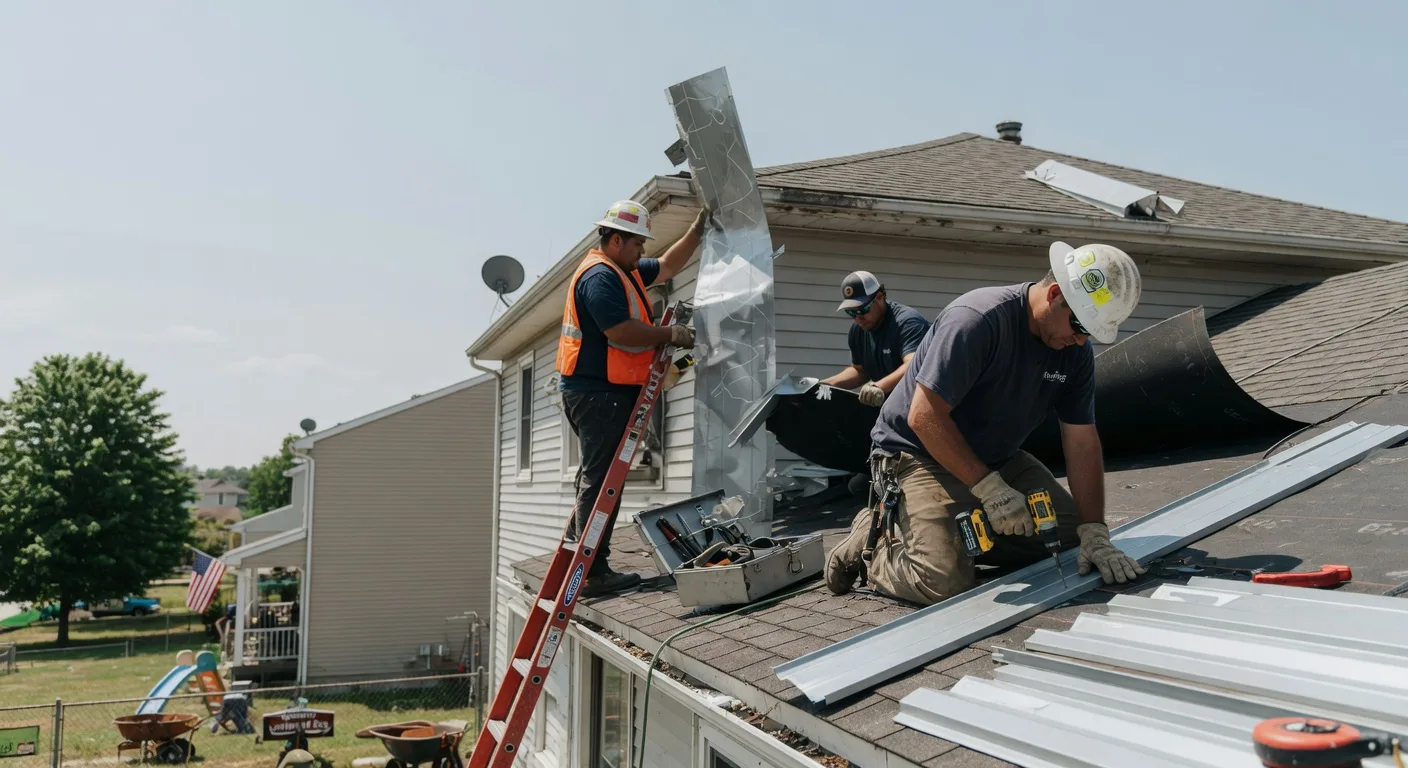 Storm Damage Metal Roof Repair in Hillsdale, PA
